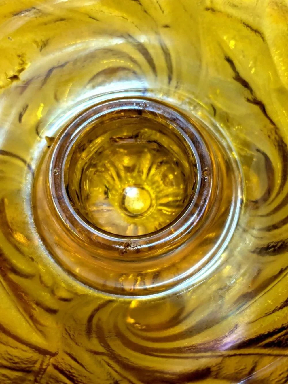 Vintage Indiana Glass Wild Rose Amber Carnival Glass Candle Holders Set Of 2